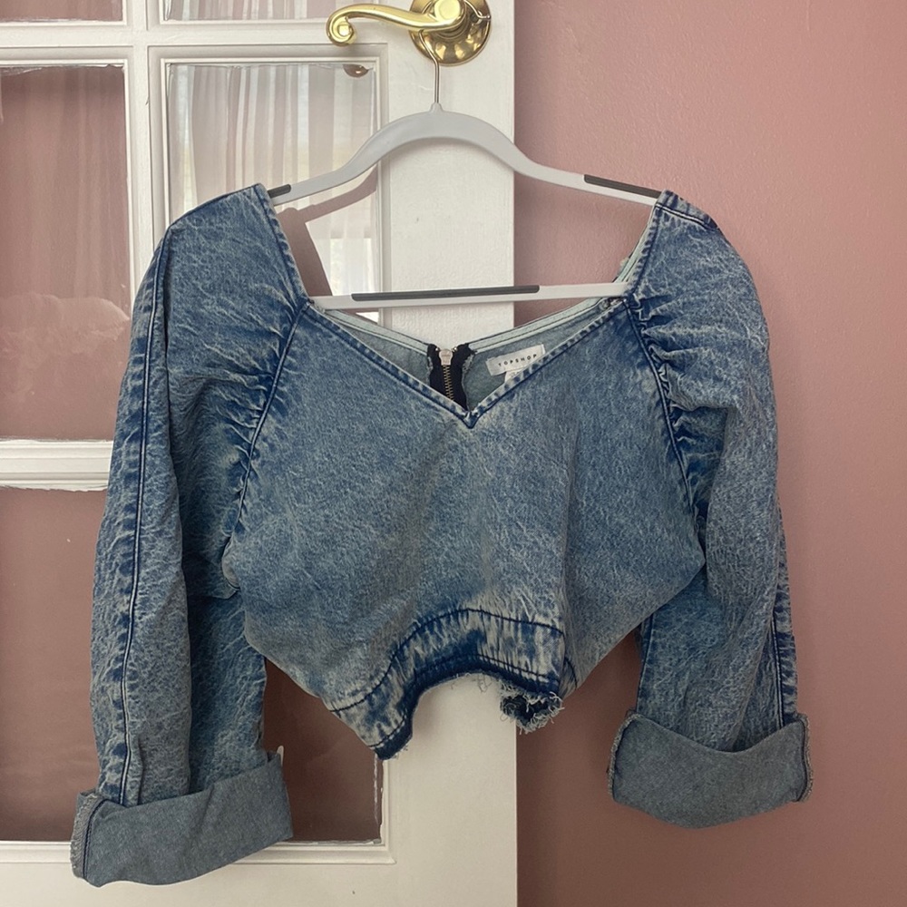 Brand New TopShop Denim Crop Top